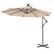 Front. Costway - 10FT Cantilever Solar Powered 32LED Lighted Patio Offset Umbrella Outdoor - Beige.