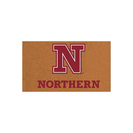 Front. Evergreen Enterprises - Northern State University Wolves 28" x 16" Team Logo Outdoor Coir Mat - Multicolor.
