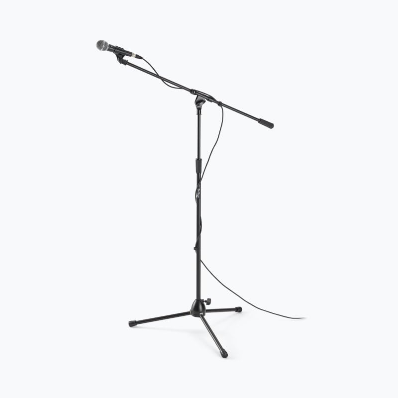 Alt View 8. On Stage Stands - On-Stage MS9701B+ Heavy-Duty Euro-Boom Mic Stand (Setup for Vocal and Instrument Microphones, Adjustable Height, - Black.