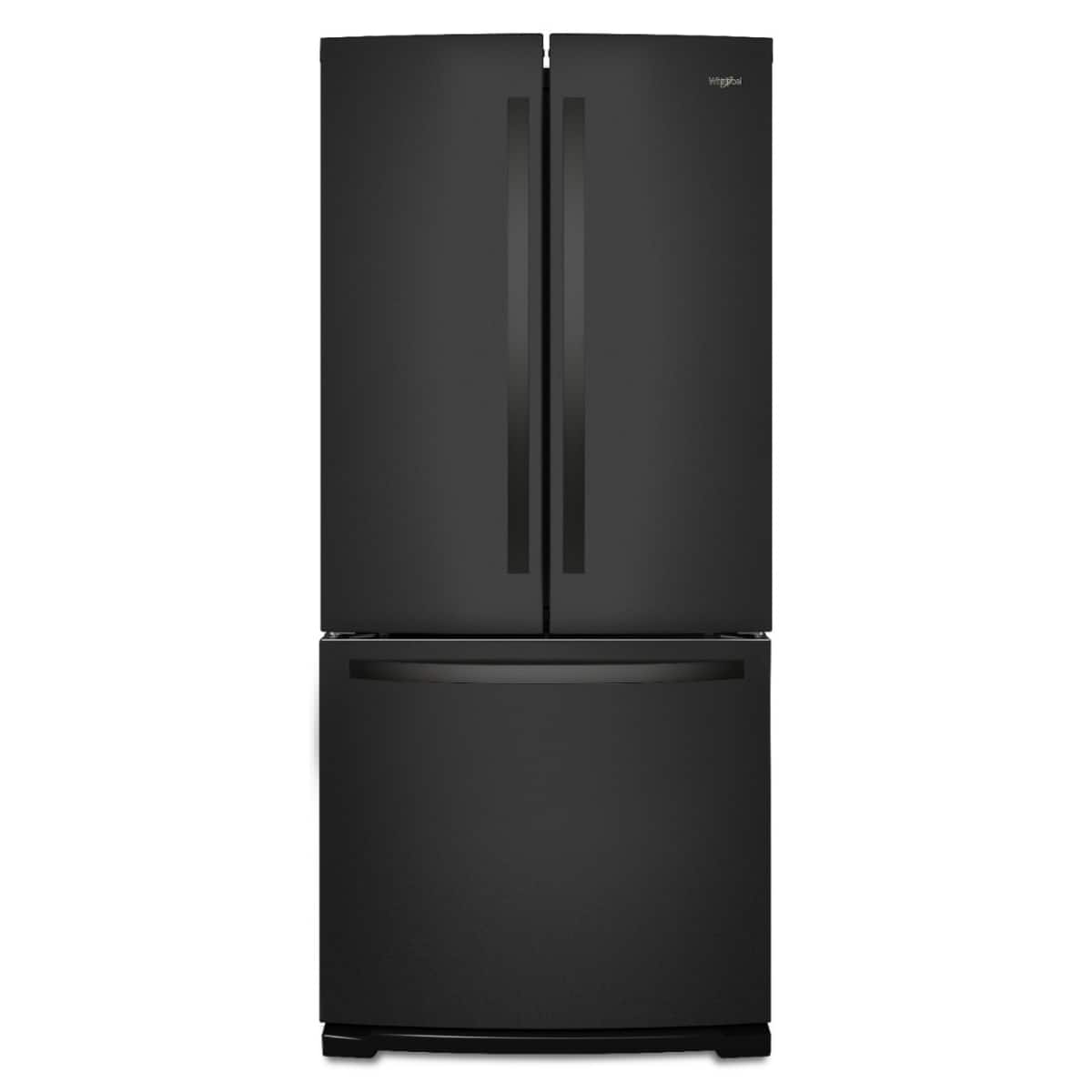 Front. Whirlpool - Whirlpool - 20 Cu. Ft. Wide French Door Refrigerator - Black - Black.