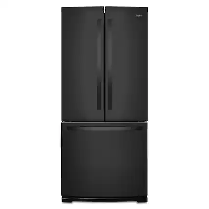 Front. Whirlpool - Whirlpool - 20 Cu. Ft. Wide French Door Refrigerator - Black - Black.