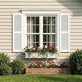 Kadyn - Decorative Faux Shutters, Sturdy, Hassle-Free Design for Indoor & Outdoor Use, 14"x51" - White