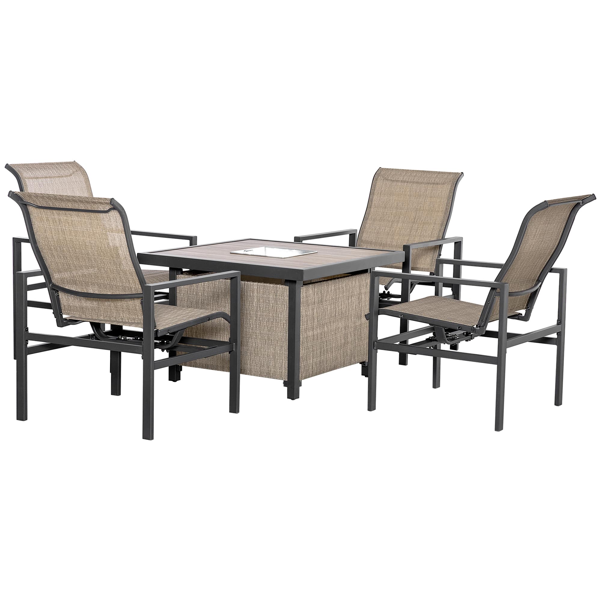 Outsunny - Piece Garden Patio Dining Set, Dinner Table with Built-in Ice Bucket Insert - Beige