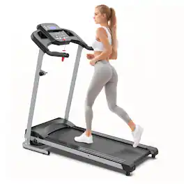 Loheer - Foldable Treadmill for Home Compact Running Machine Silent Motor Fitness Equipment - Black