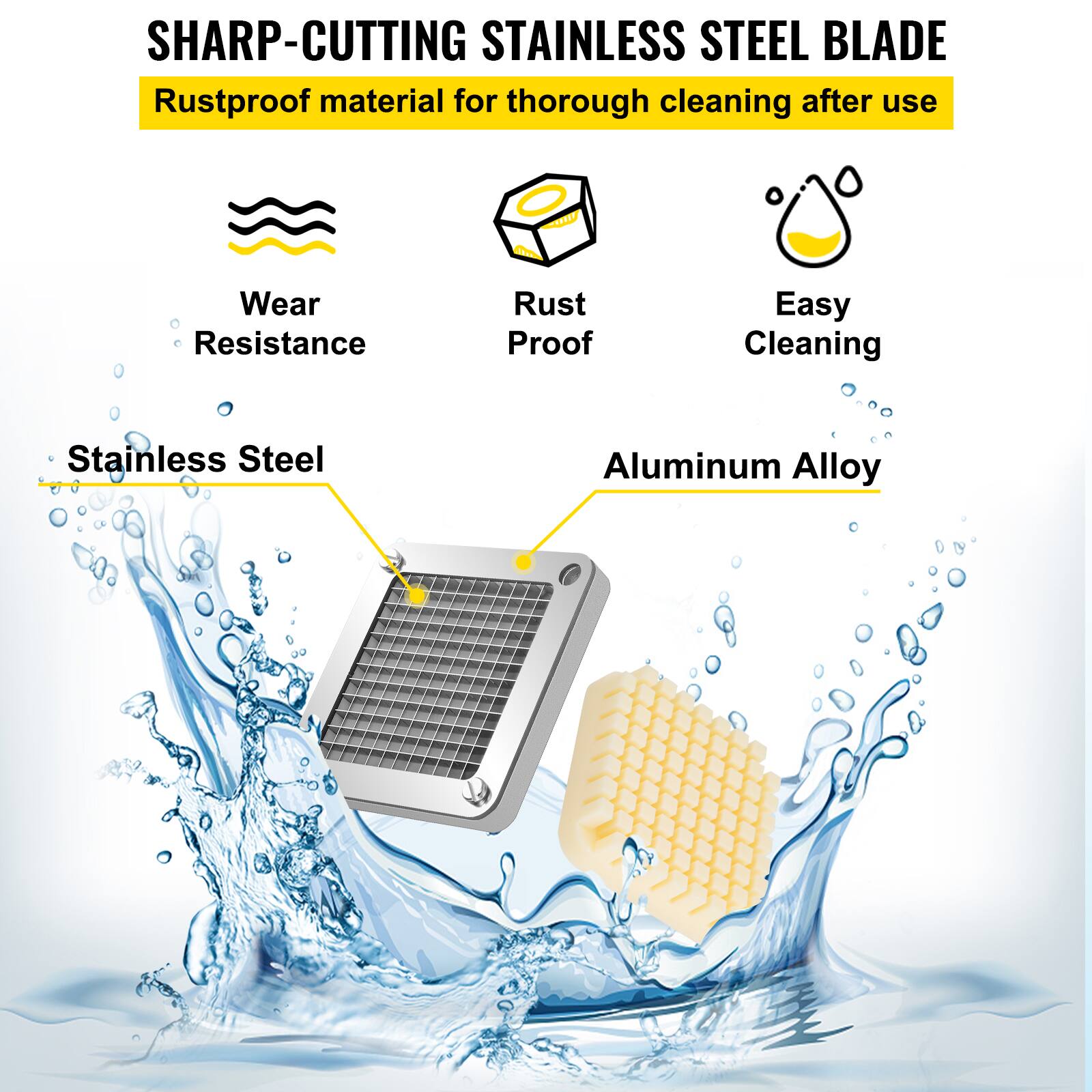 SHARP-CUTTING STAINLESS STEEL BLADE
Rustproof material for thorough cleaning after use
Wear Resistance
Rust Proof
Easy Cleaning
Stainless Steel
Aluminum Alloy