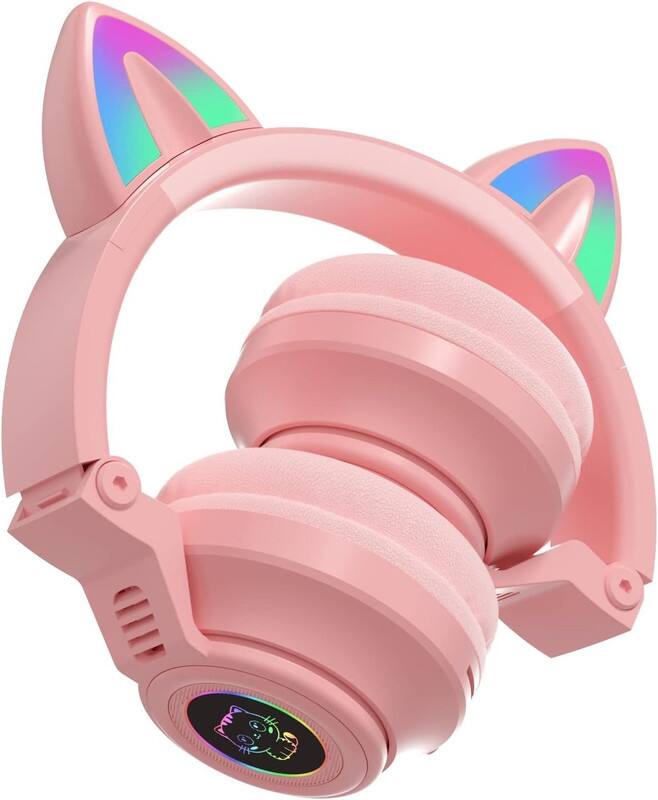 Alt View 1. RISOKEYS - Cat Ear Bluetooth Headphones for Kids & Adults, Wireless Foldable,and Volume Control for iPhone/iPad/Laptop - Pink.