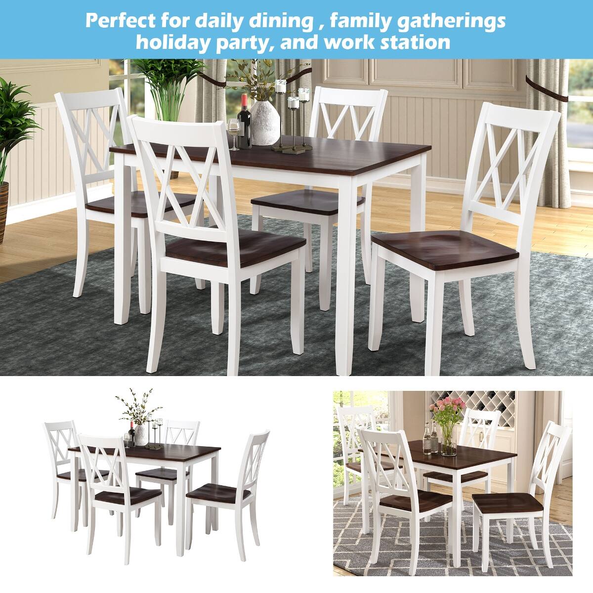 Perfect for daily dining, family gatherings, holiday party, and work station