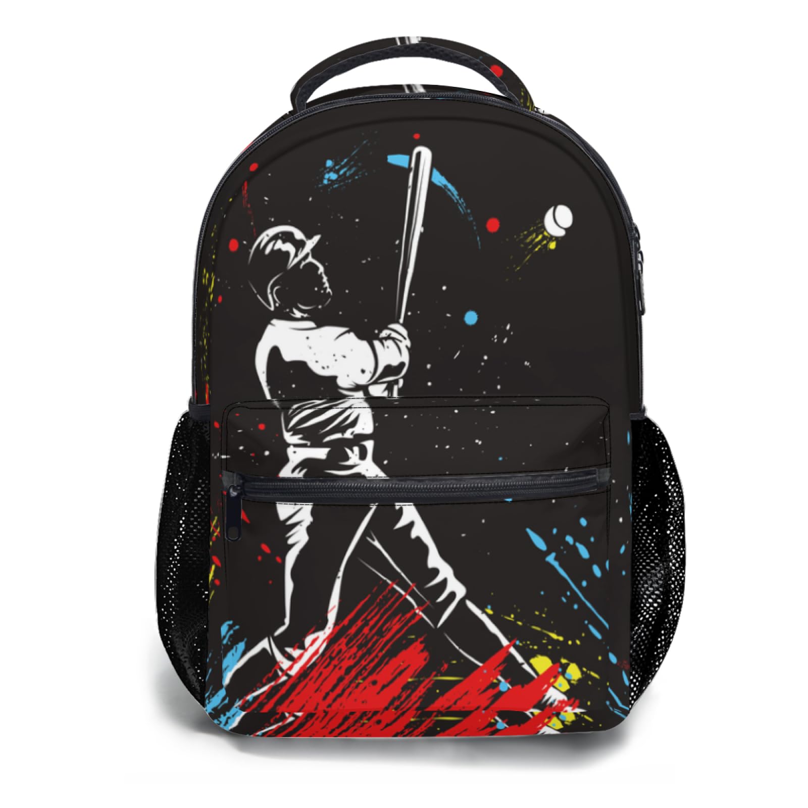 Front. Pacoar Cade - Motorcross Backpack For  Dirt Bike School Bag Lightweight Bookbag Daypack Students Laptop Travel Adjustable Shoulder - Black Baseball.