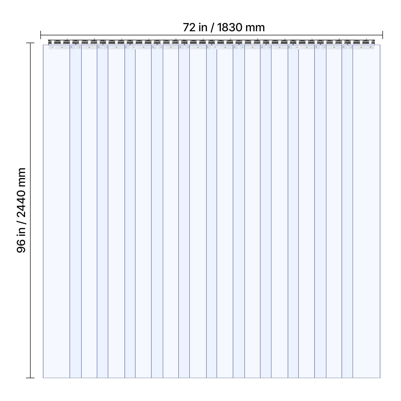 72 in / 1830 mm  
96 in / 2440 mm