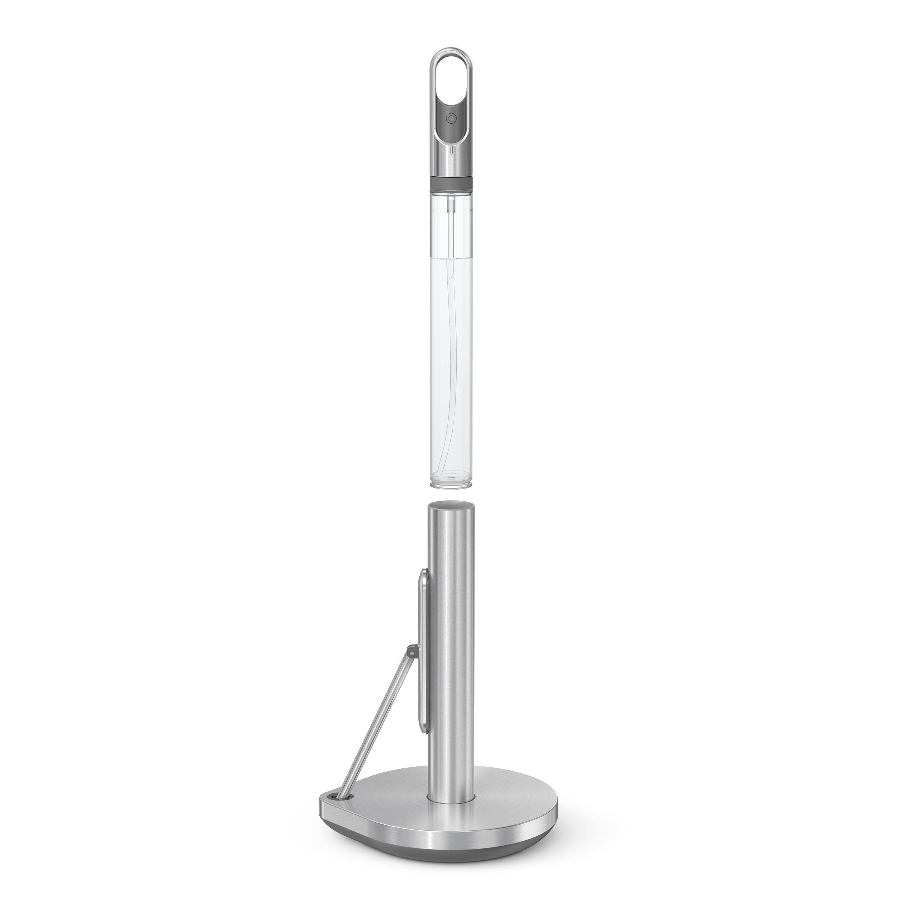 Alt View 4. simplehuman - paper towel holder with spray, brushed - Brushed.