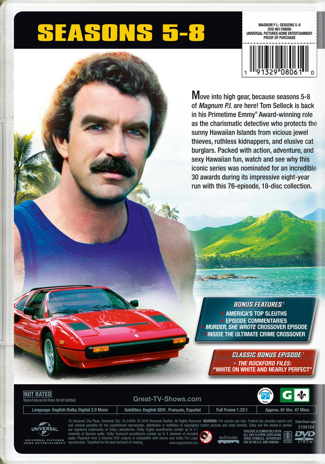 Angle. Magnum PI: The Complete Seasons 5-8 [DVD].