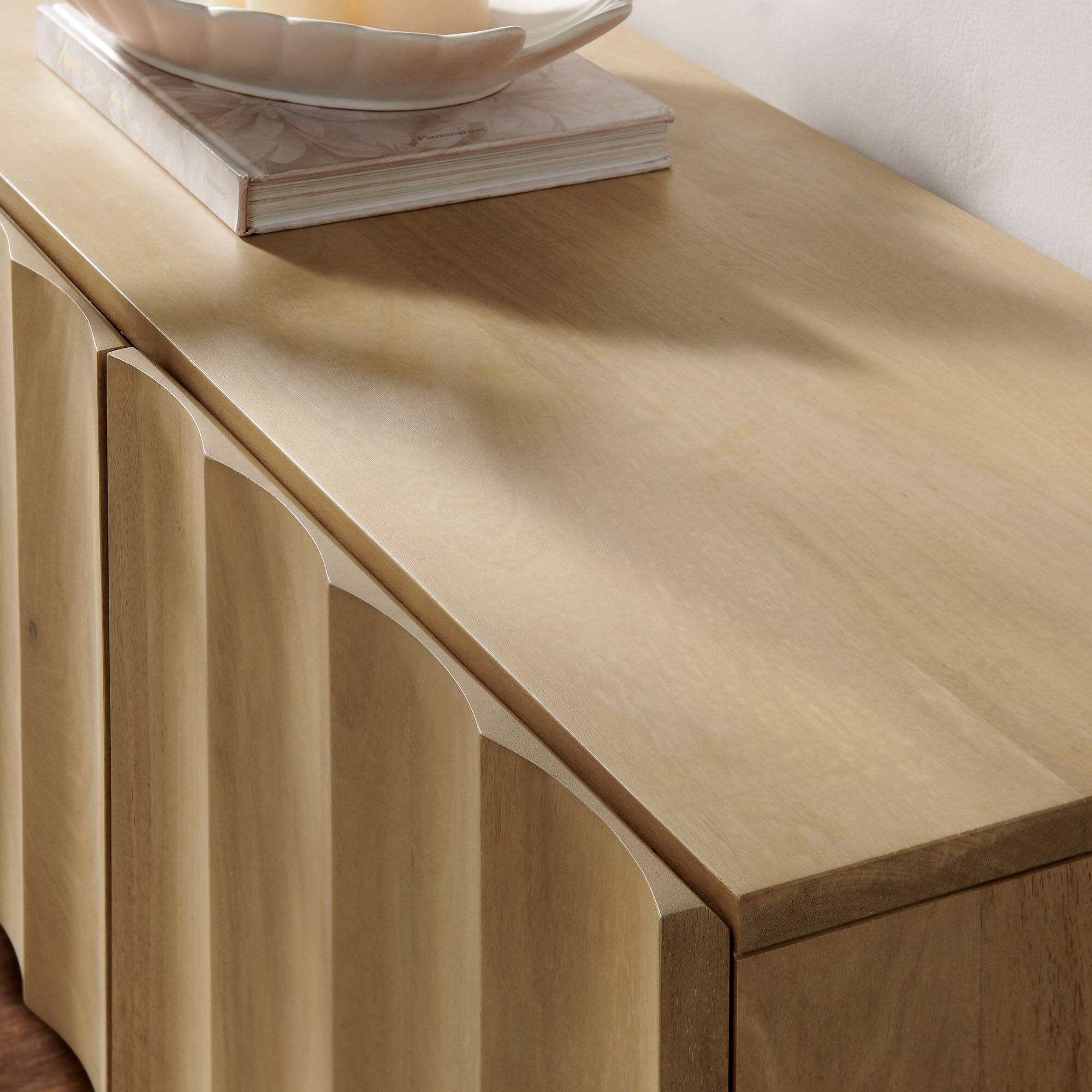 Alt View 5. Modway - Sorren Scalloped 71" Wood TV Stand by Modway - Natural.