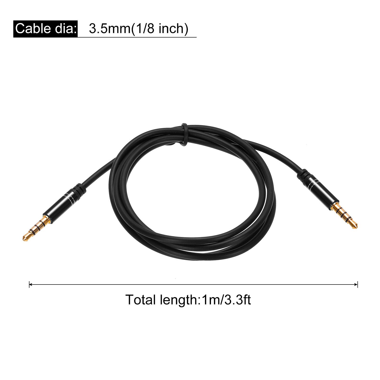 Cable dia: 3.5mm (1/8 inch)  
Total length: 1m/3.3ft