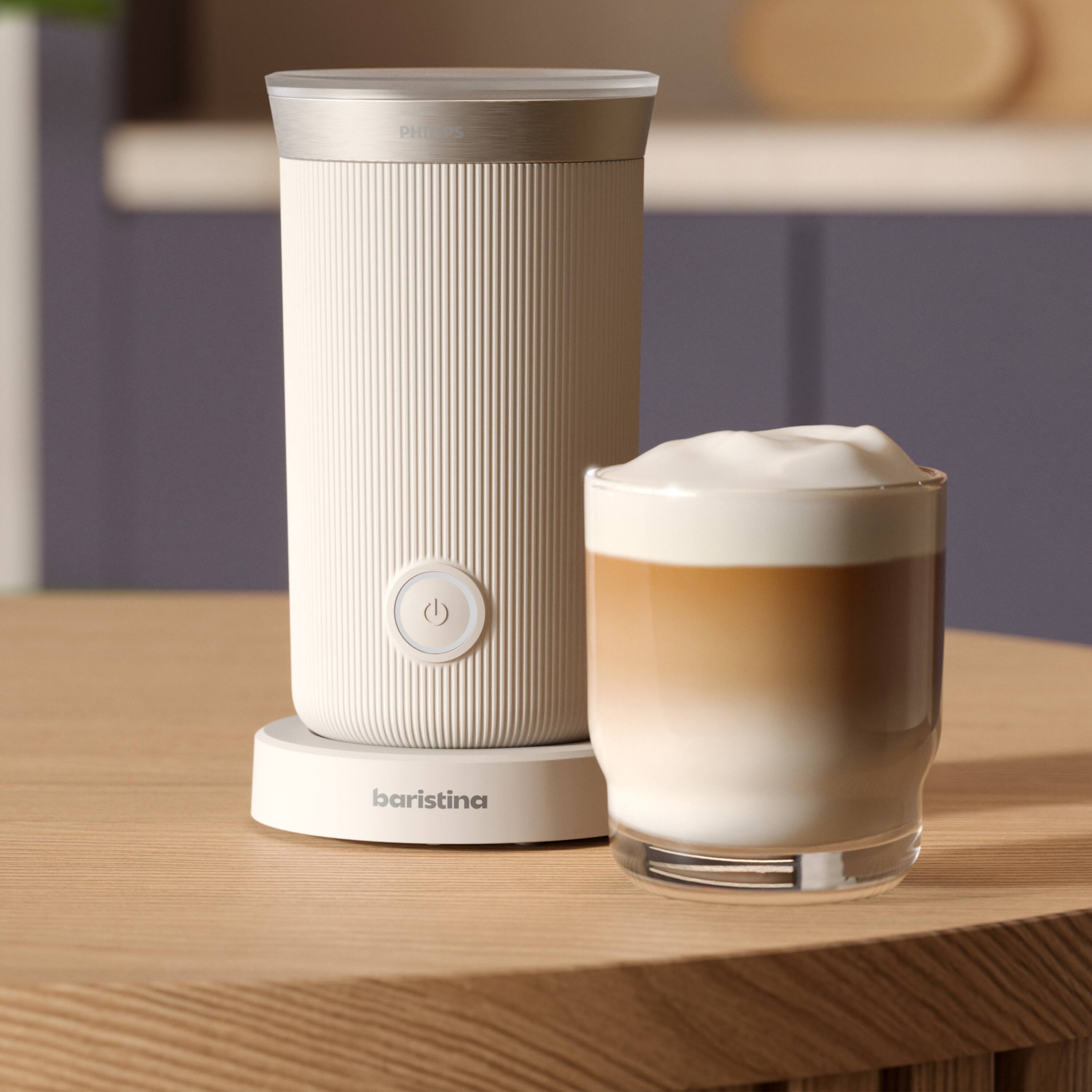 Philips Baristina Hot & Cold Milk Frother Milky White - Best Buy