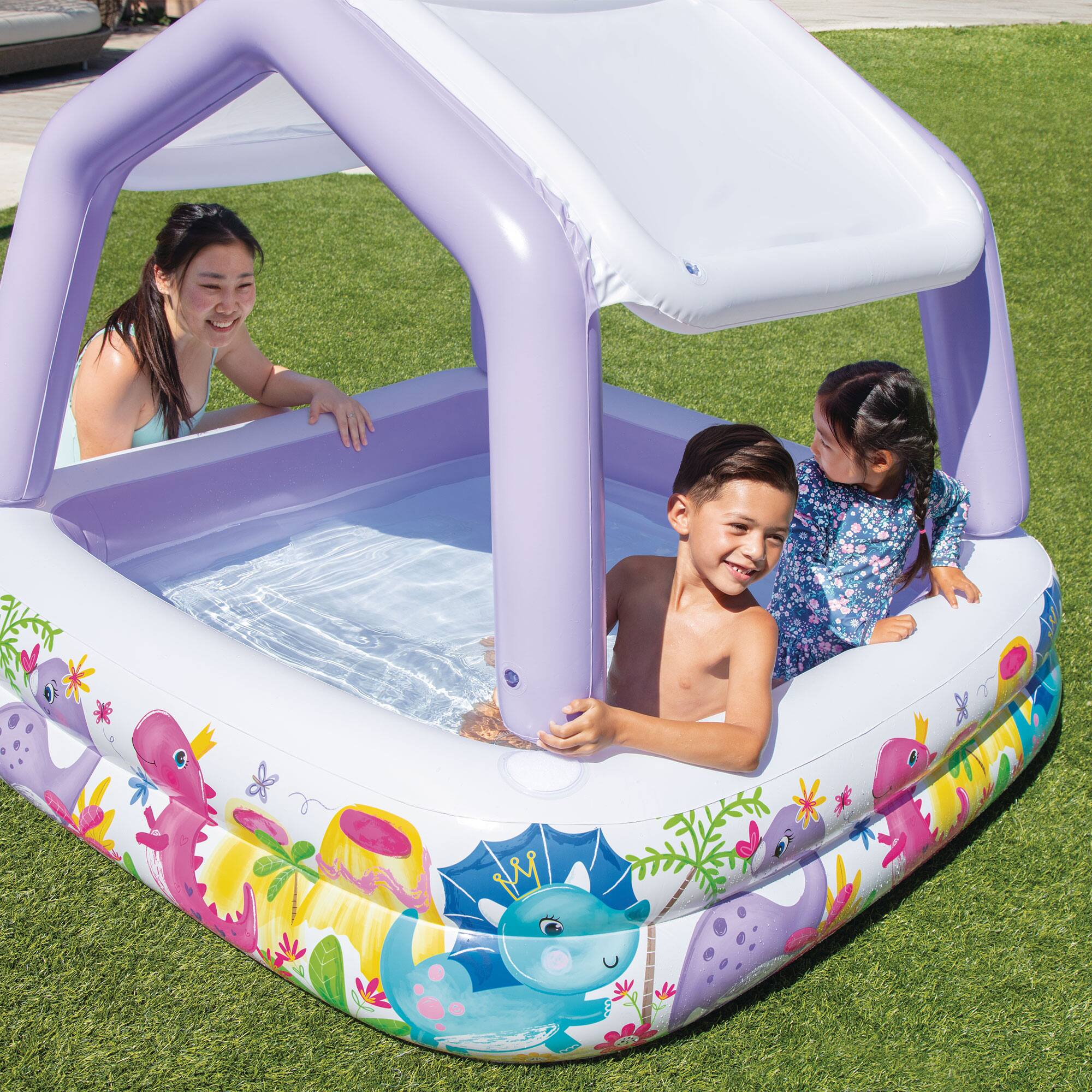 Alt View 3. Intex - Intex Inflatable Sun Shade Kiddie Pool and Multi-Colored Fun Ballz, 100 Pack - Multicolor.