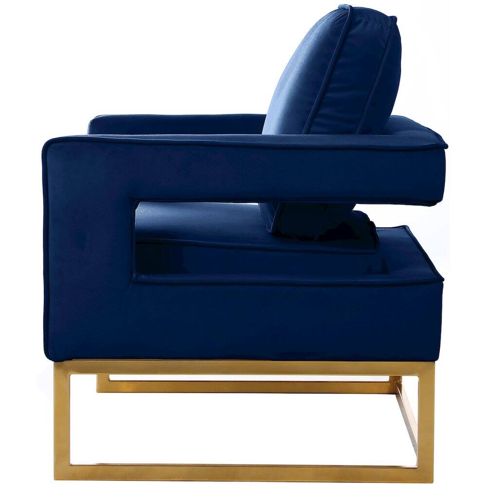 Alt View 2. Meridian Furniture - Noah Navy Velvet Accent Chair - Blue.