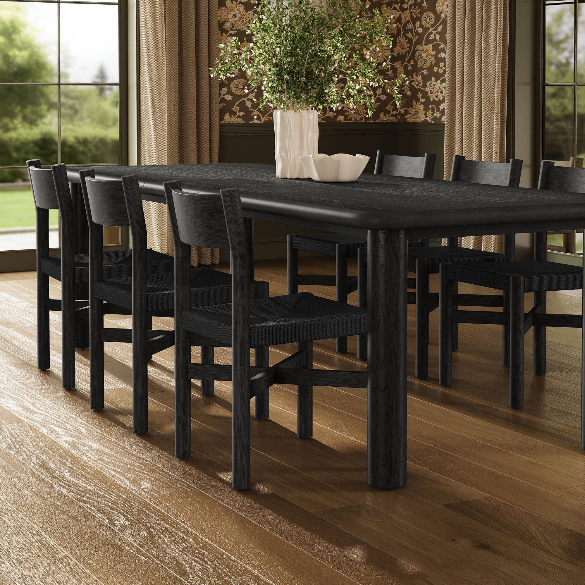 Alt View 4. Modway - Alvia 7-Piece Wood Extendable Dining Table and Chairs Set by Modway - Black.