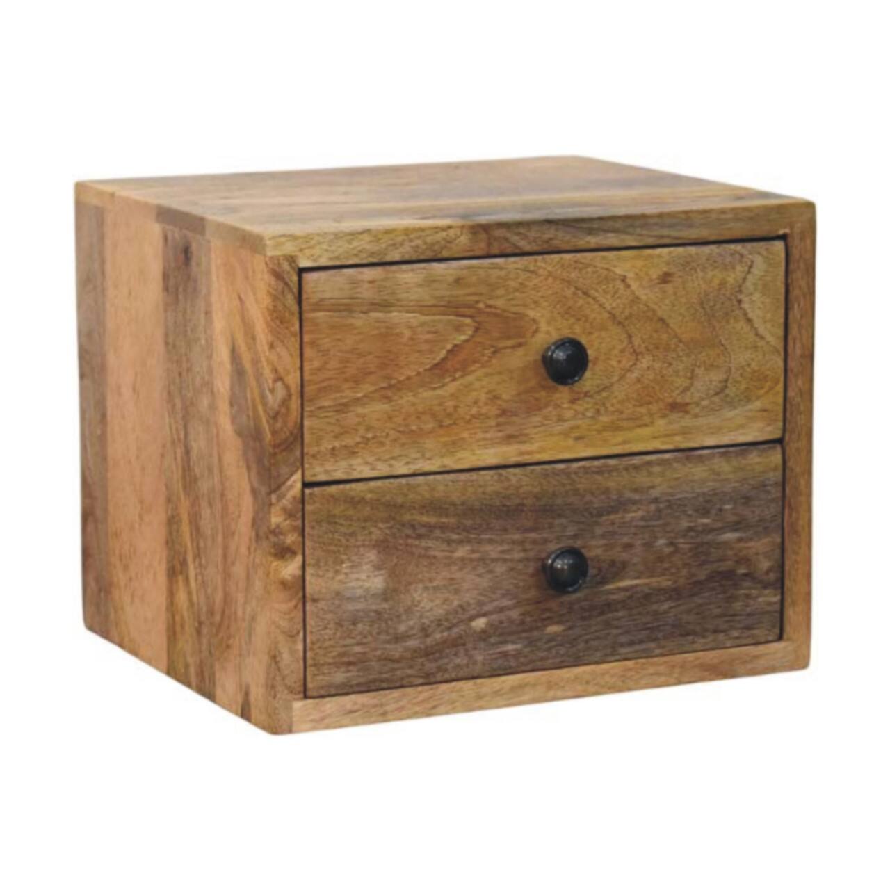 Angle. Artisan Furniture - Artisan Furniture Solid Wood Solis 2-Drawer Oak-ish Wall Mounted Nightstand - Oak.