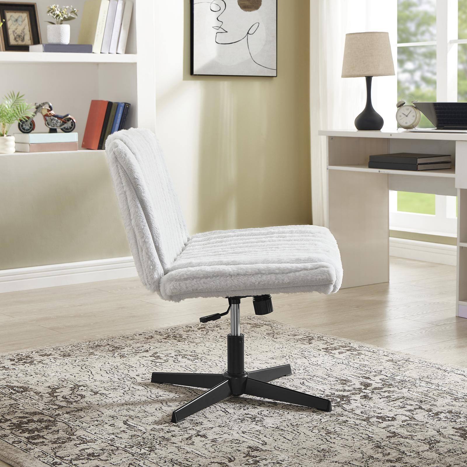 Alt View 2. Spaco - Spaco Adjustable Swivel Criss Cross Chair, Wide Seat Office Chair Vanity Chair, for Home Office - Gray.