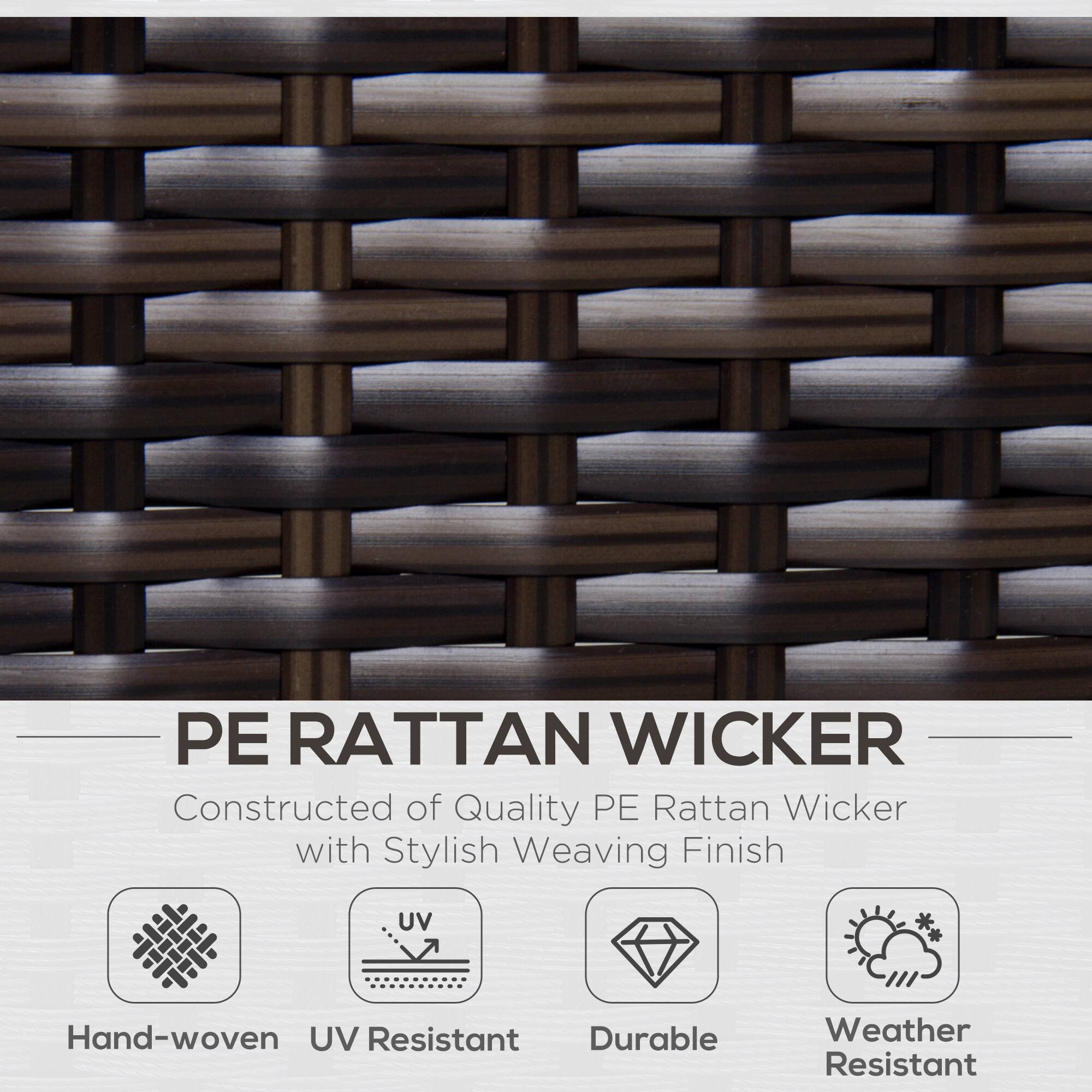 PE RATTAN WICKER, Constructed of Quality PE Rattan Wicker with Stylish Weaving Finish, Hand-woven, UV Resistant, Durable, Weather Resistant
