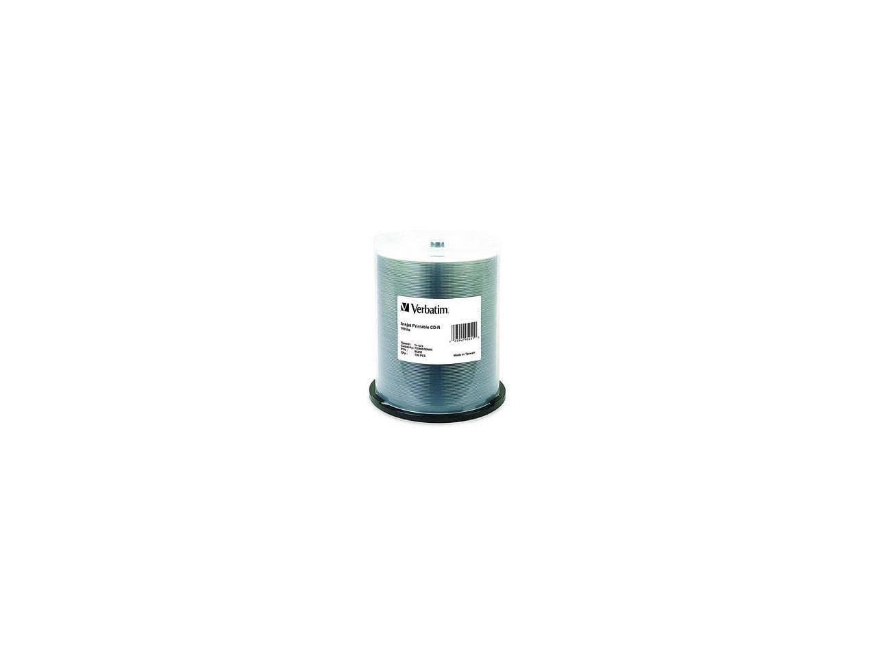 Verbatim - CD-R 700MB 52X Inkjet Printable - 100pk Spindle - White