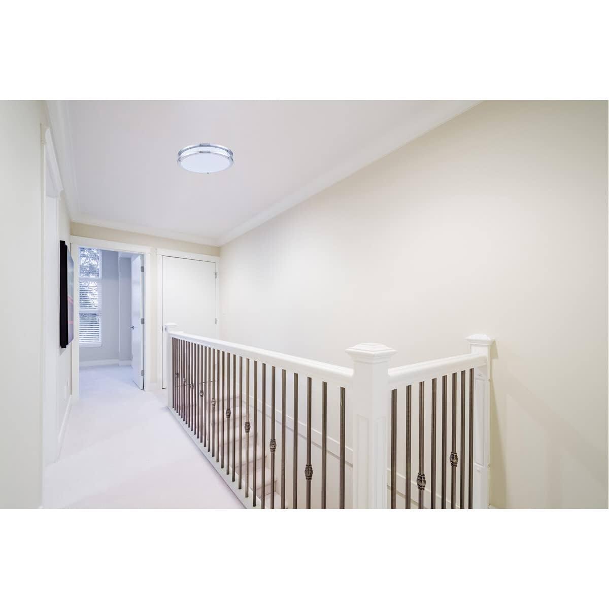 Angle. Living District - LED Surface Mount L:16 W:16 H:3 25W 1750LM - White And Nickel.