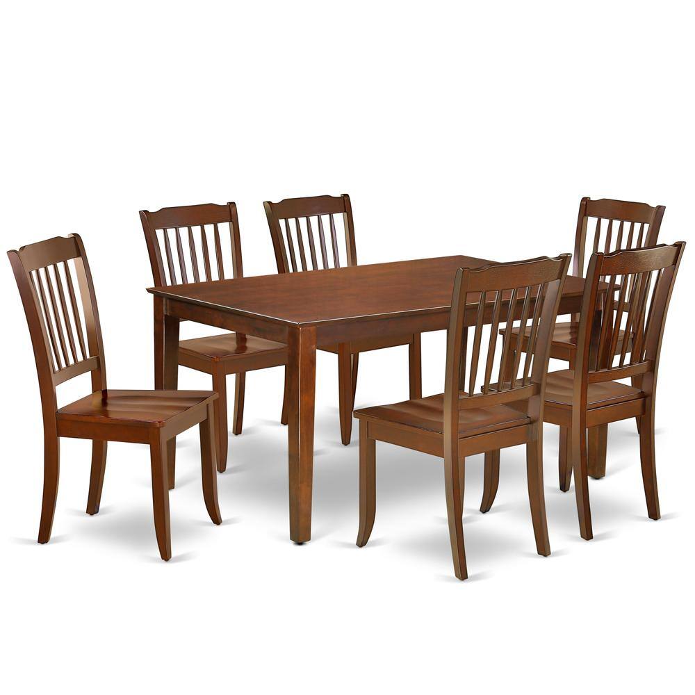 Back. East West Furniture - Dining Room Set Mahogany - Brown.
