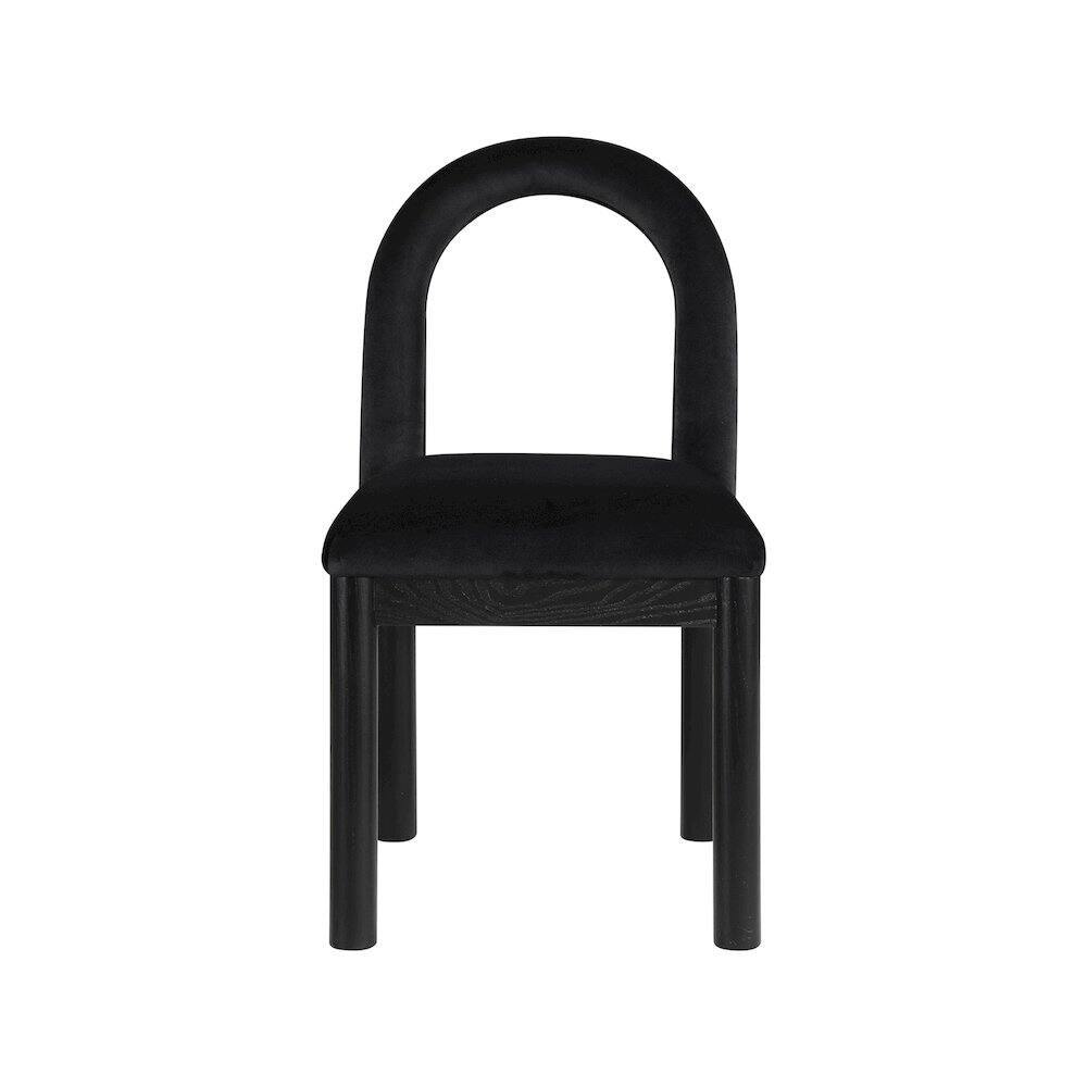 Alt View 2. Meridian Furniture - Conrad Black Velvet Dining Chair - Black.