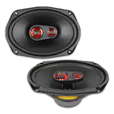 Front. Cerwin Vega - Cerwin Vega H693 - HED 2025 Edition 6"x 9” 3-Way Coaxial Full Range Speaker Set - Black and Red.