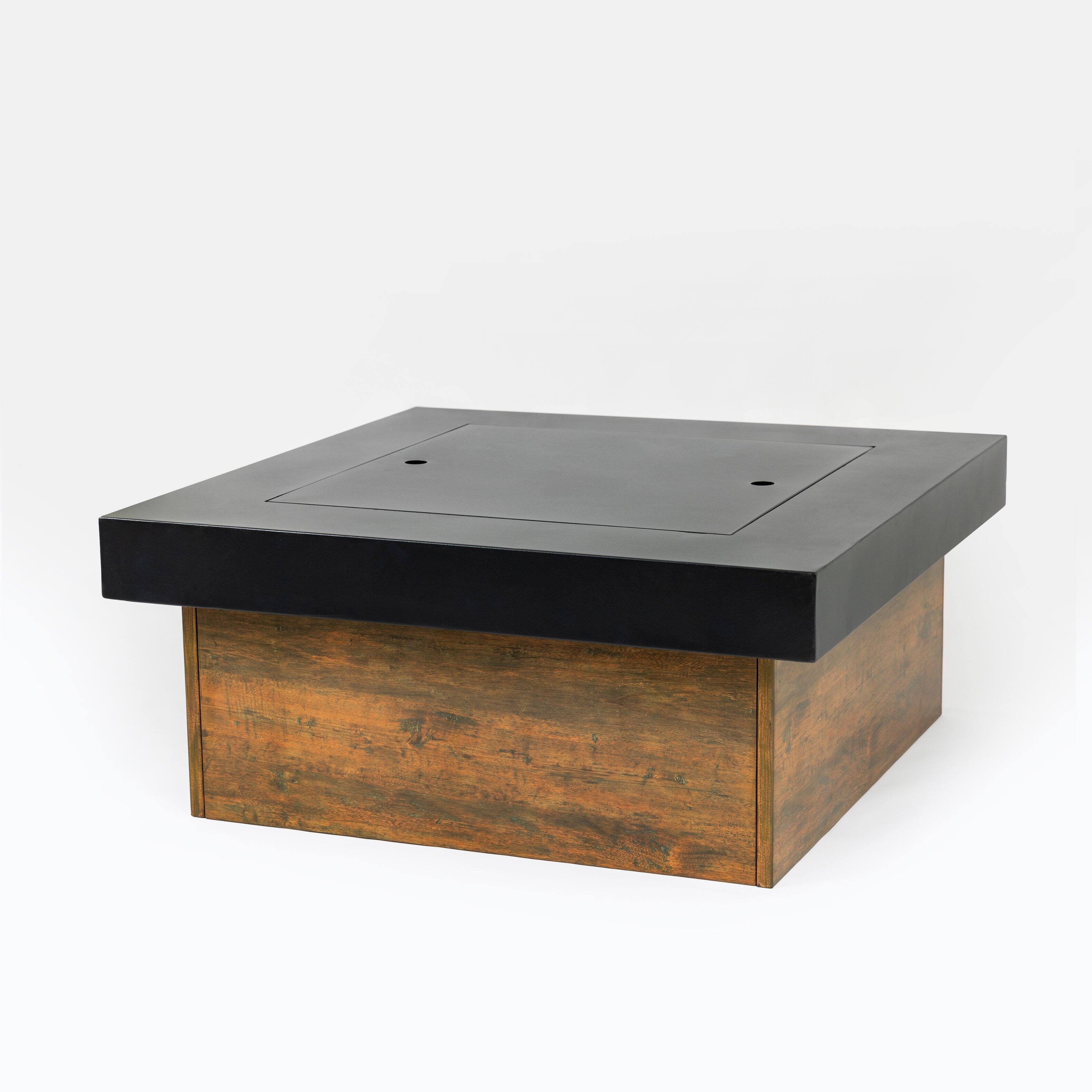 Angle. Dexmalle - Dexmalle-36Inch Iron Fire Pit Table Wood-Burning Stove-Black.