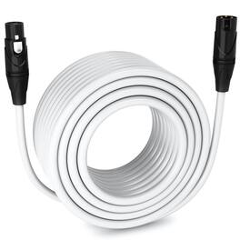 Lyxpro - 200 ft Balanced XLR Cable, Male to Female, 3 Pin Microphone Cable - White