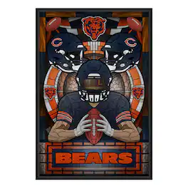 Sporticulture - Chicago Bears Framed Stained Glass Art Print - Blue