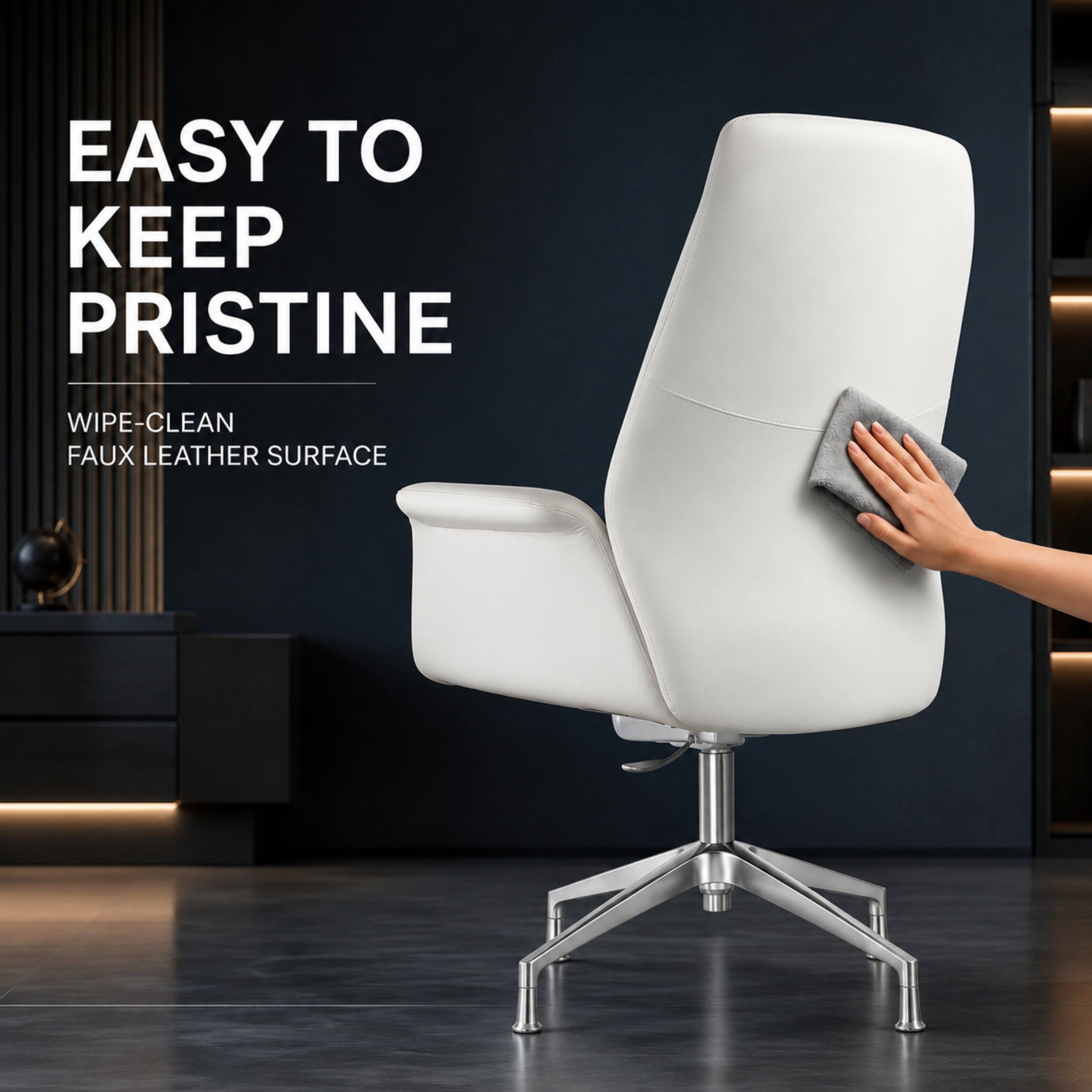 EASY TO KEEP PRISTINE  
WIPE-CLEAN FAUX LEATHER SURFACE