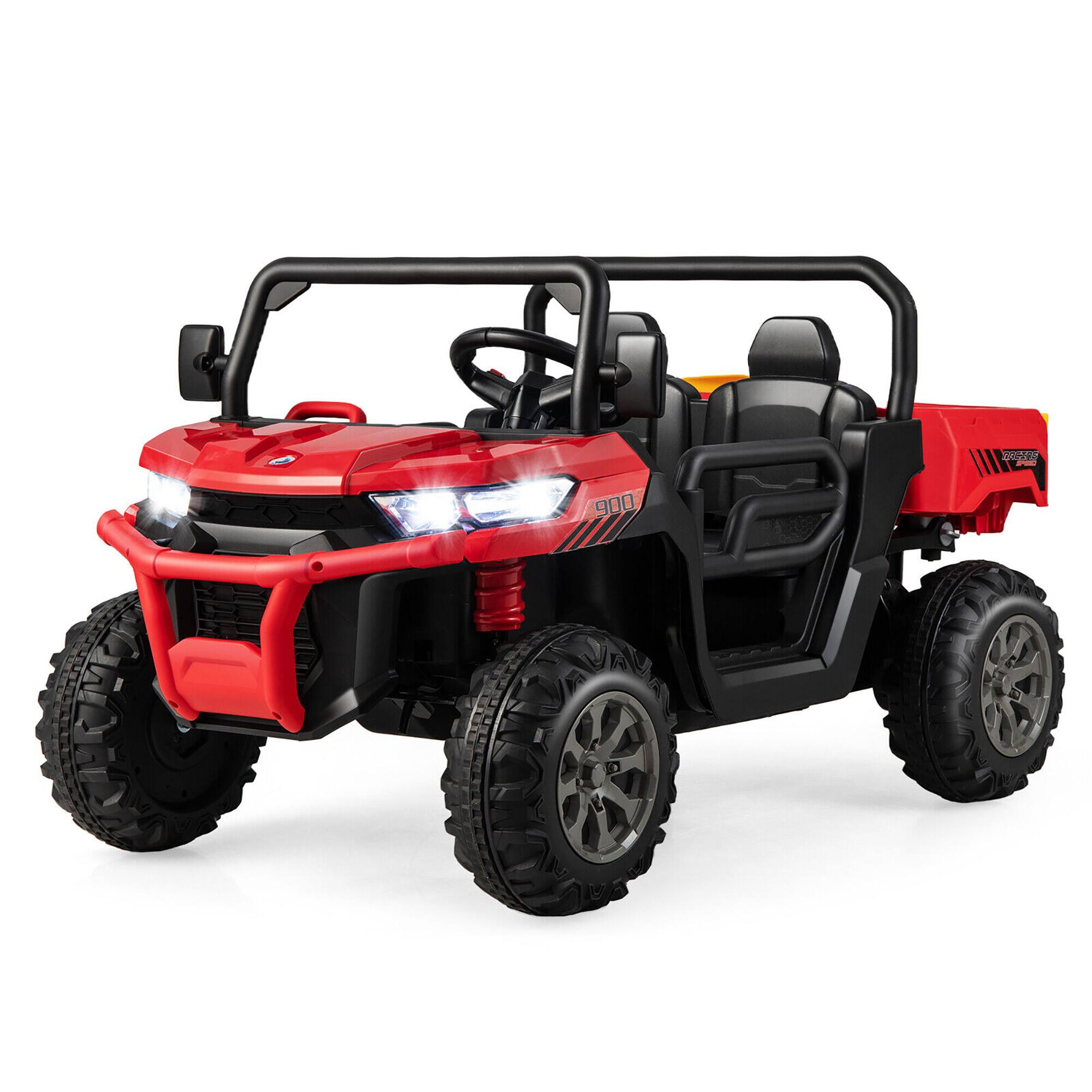 Alt View 9. Gymax - Gymax 12V 2 Seater Ride On UTV Dump Truck Remote w/ Electric Dump Bed & Shovel Red - Red.