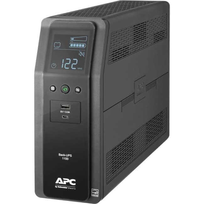 APC - by Schneider Electric Back-UPS Pro 1100VA Tower UPS - 0U Tower - AVR - 16 Hour Recharge - 4.24 Minute Stand-by - 120 - Black