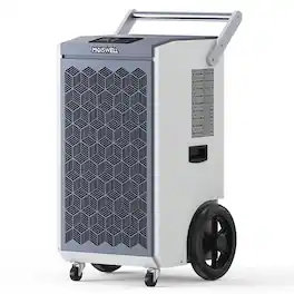 Moiswell - 260 Pints Commercial Dehumidifier with Pump Moisture Control for Basement, Industry Water Damage Unit - White & Gray