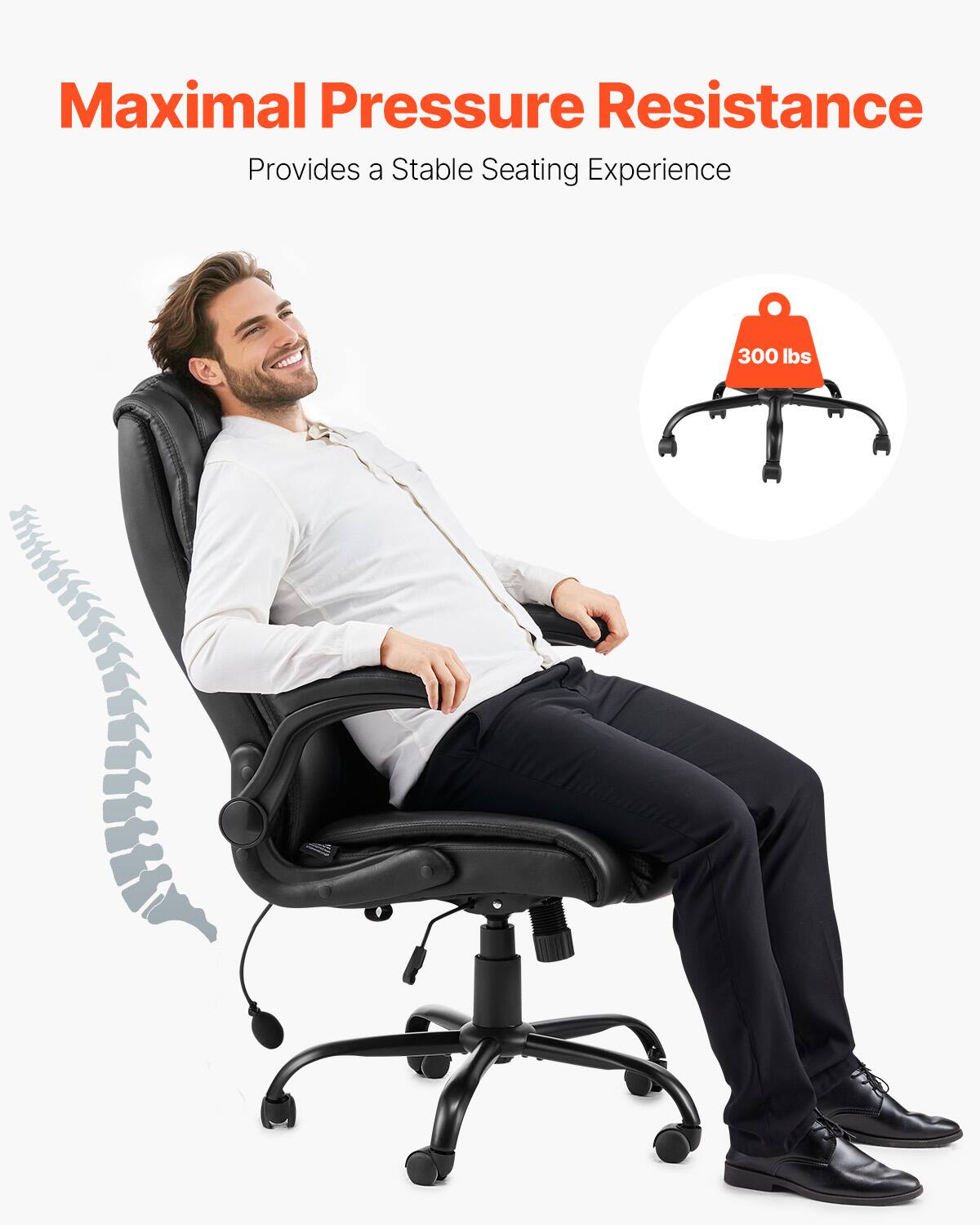 Maximal Pressure Resistance  
Provides a Stable Seating Experience  
300 lbs