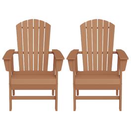 WestinTrends - Dylan HDPE Seashell Upright Adirondack Chair (Set of 2) - Teak