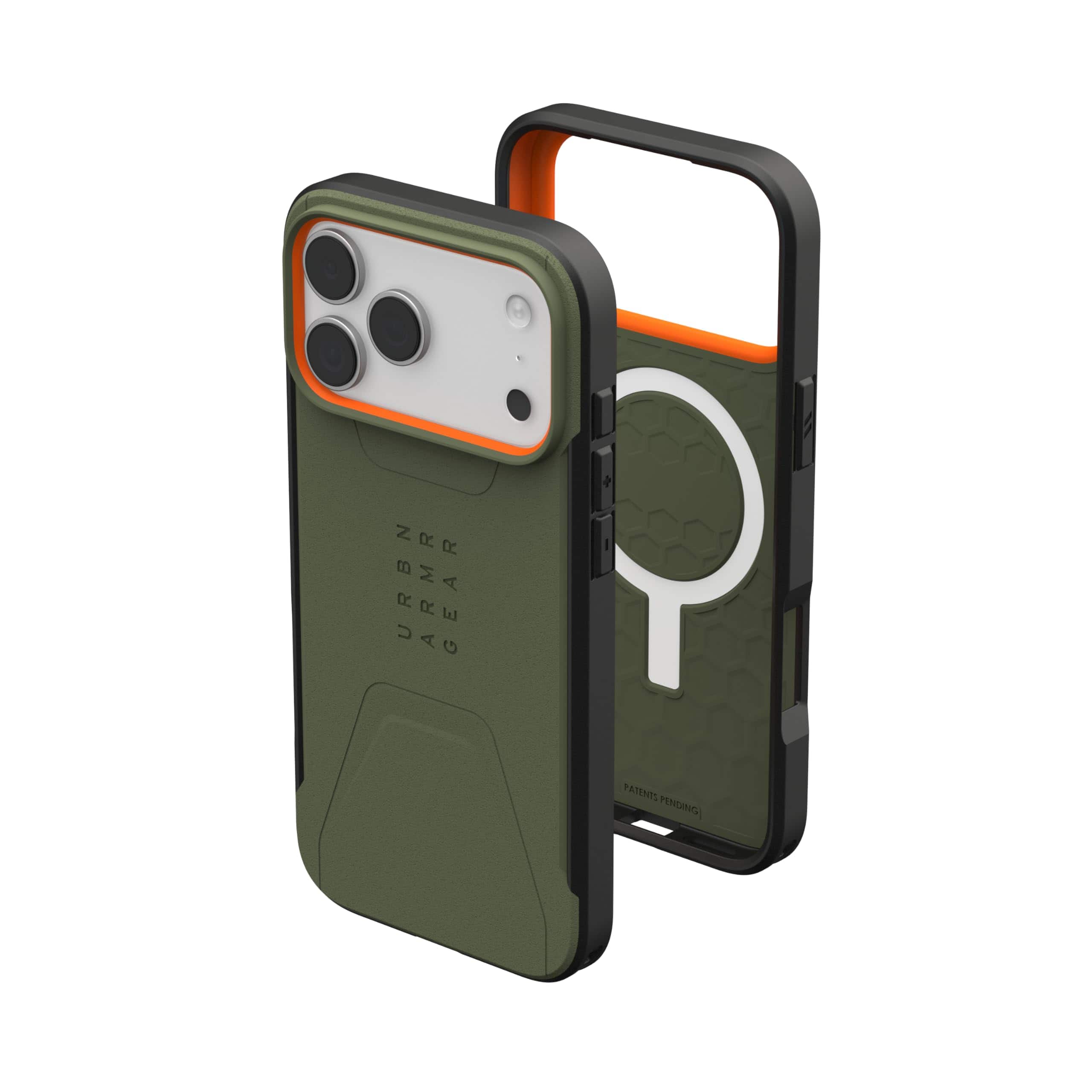 UAG - iPhone 17 Pro Max Case with MagSafe, Hypercush Impact Protection, Triple-Shot Overmold Construction, Civilian - Olive/Orange price history on PriceWatchPro
