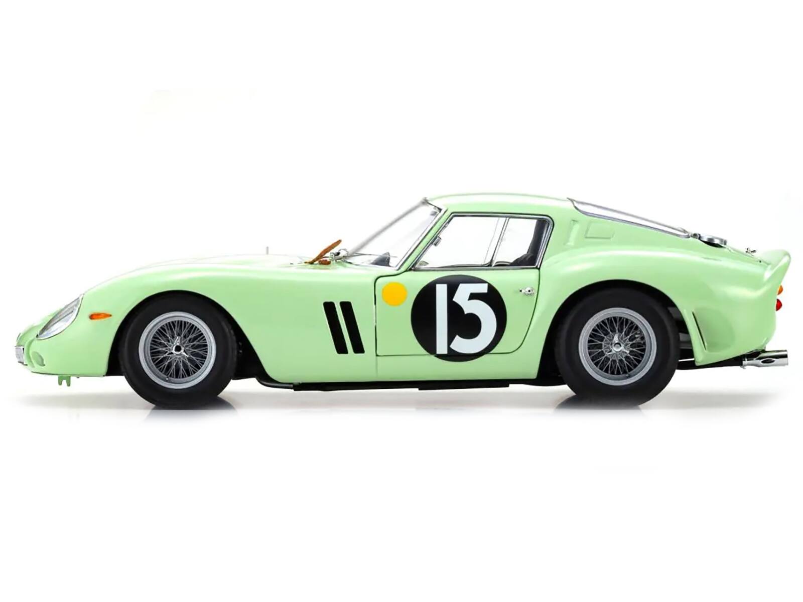 Back. Kyosho - Ferrari 250 GTO #15 Innes Ireland Winner "Goodwood Tourist Trophy" (1962) 1/18 Diecast Model Car by Kyosho - Green.