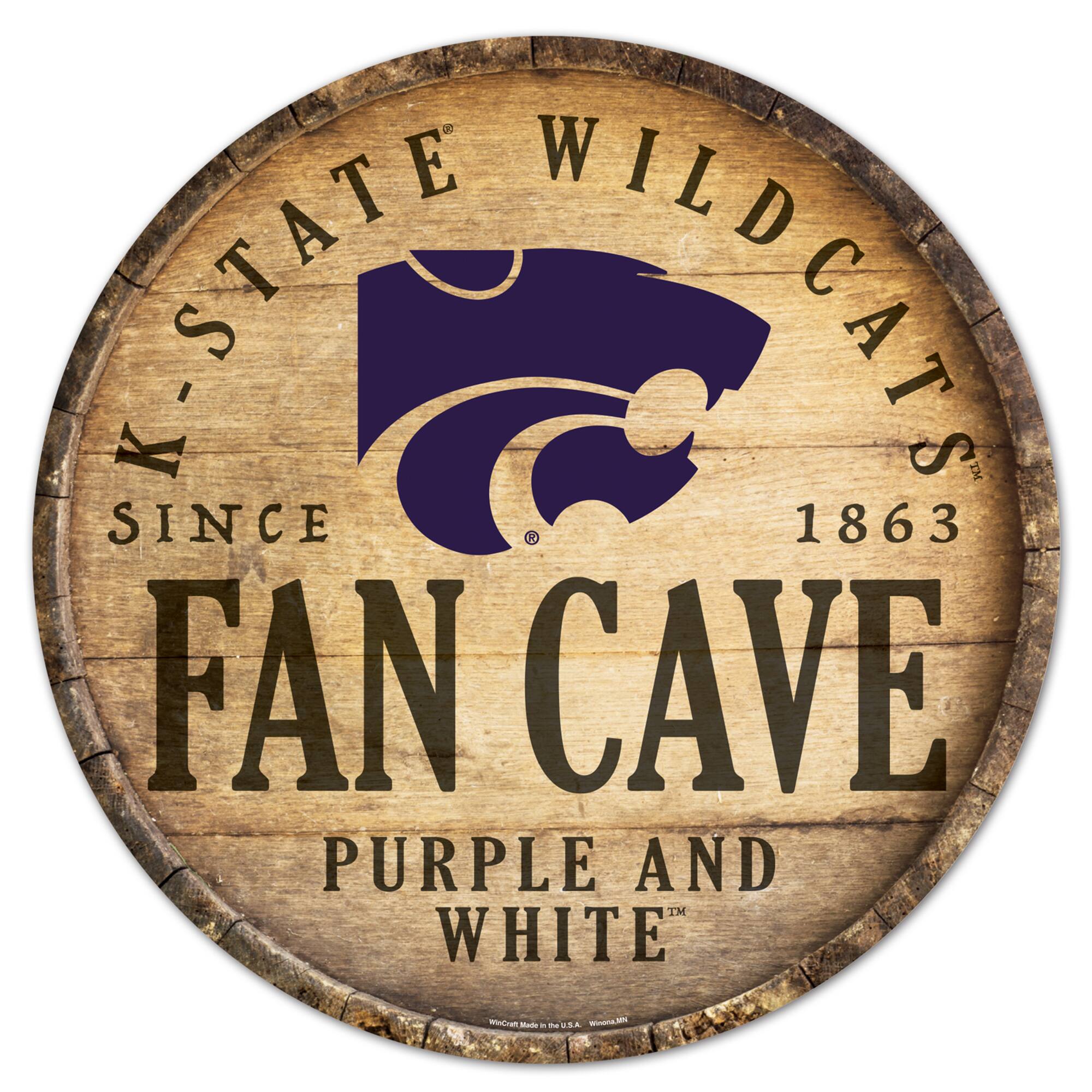 Kansas State Wildcats 14'' Circular Wood Sign