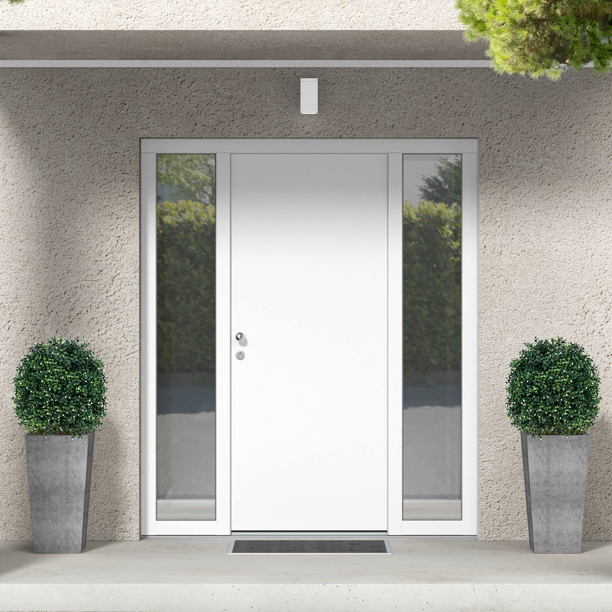 Alt View 3. Gymax - Gymax 2 PCS Artificial Boxwood Topiary Ball Tree w/UV Rated Leaves 343 White Fruits for Home - Green, White, Black.