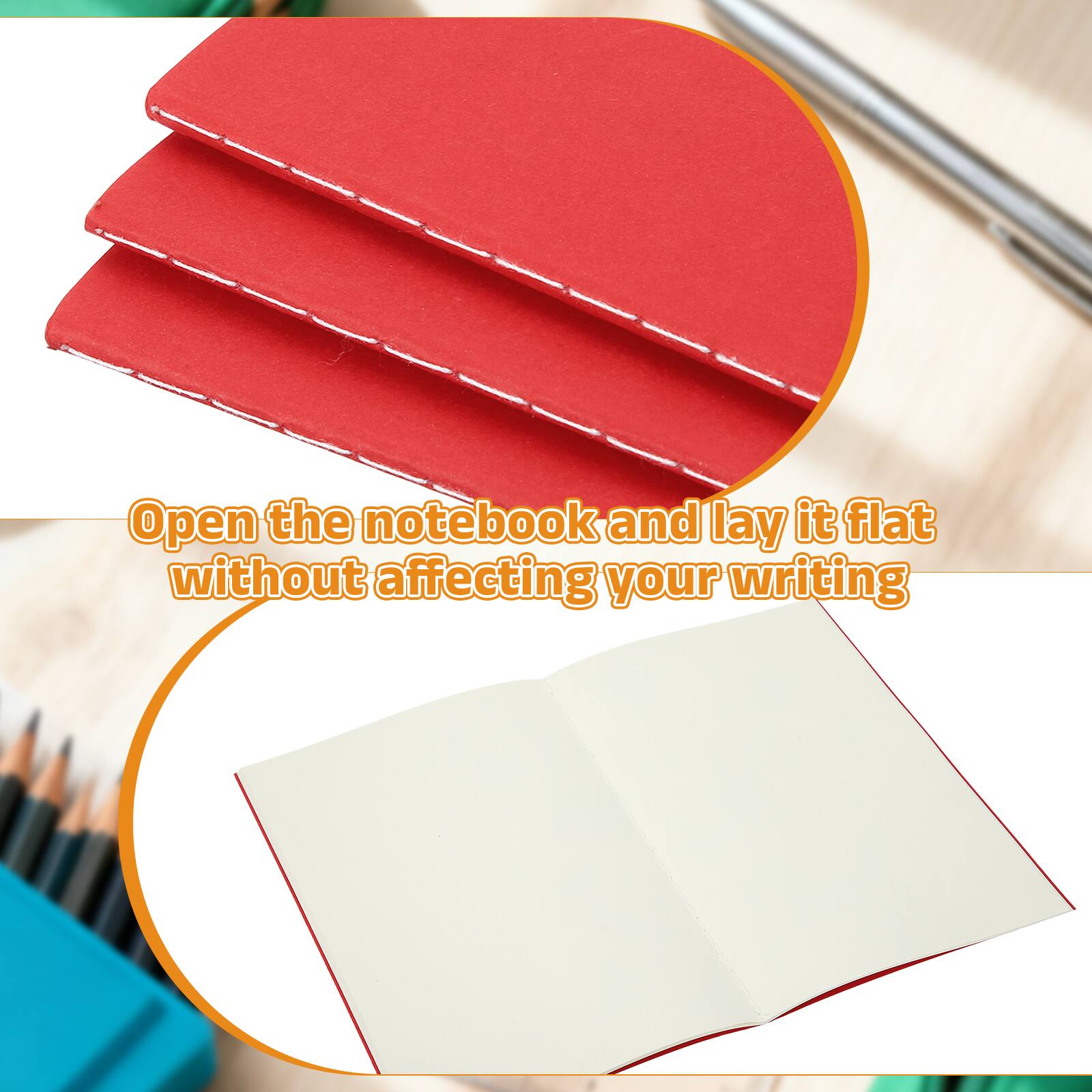 Open the notebook and lay it flat without affecting your writing