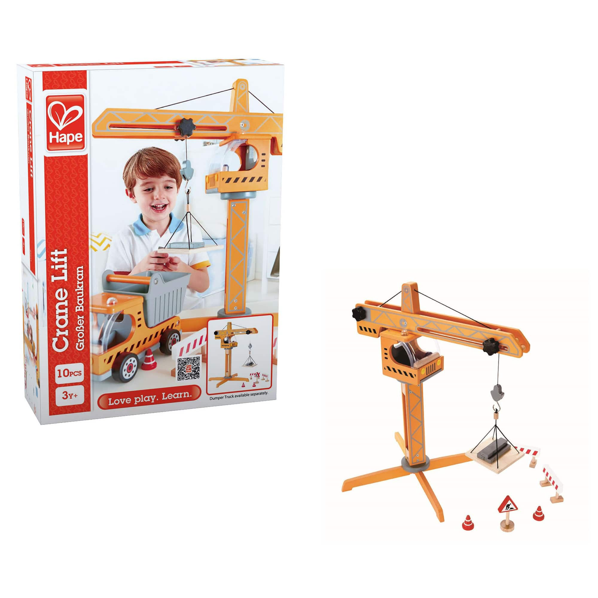 Best Buy: Hape Playscapes Crane Lift Playset Yellow Kid's Construction ...