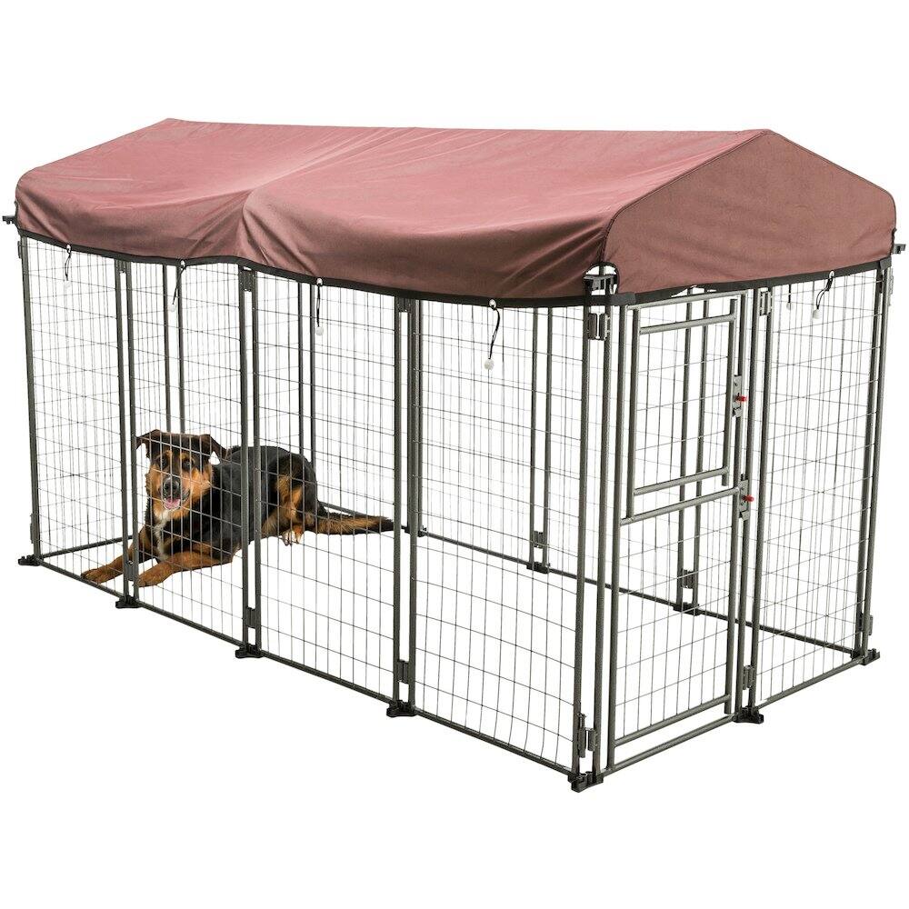 Alt View 1. TRIXIE - Deluxe Outdoor Dog Kennel - Black/Burgundy.