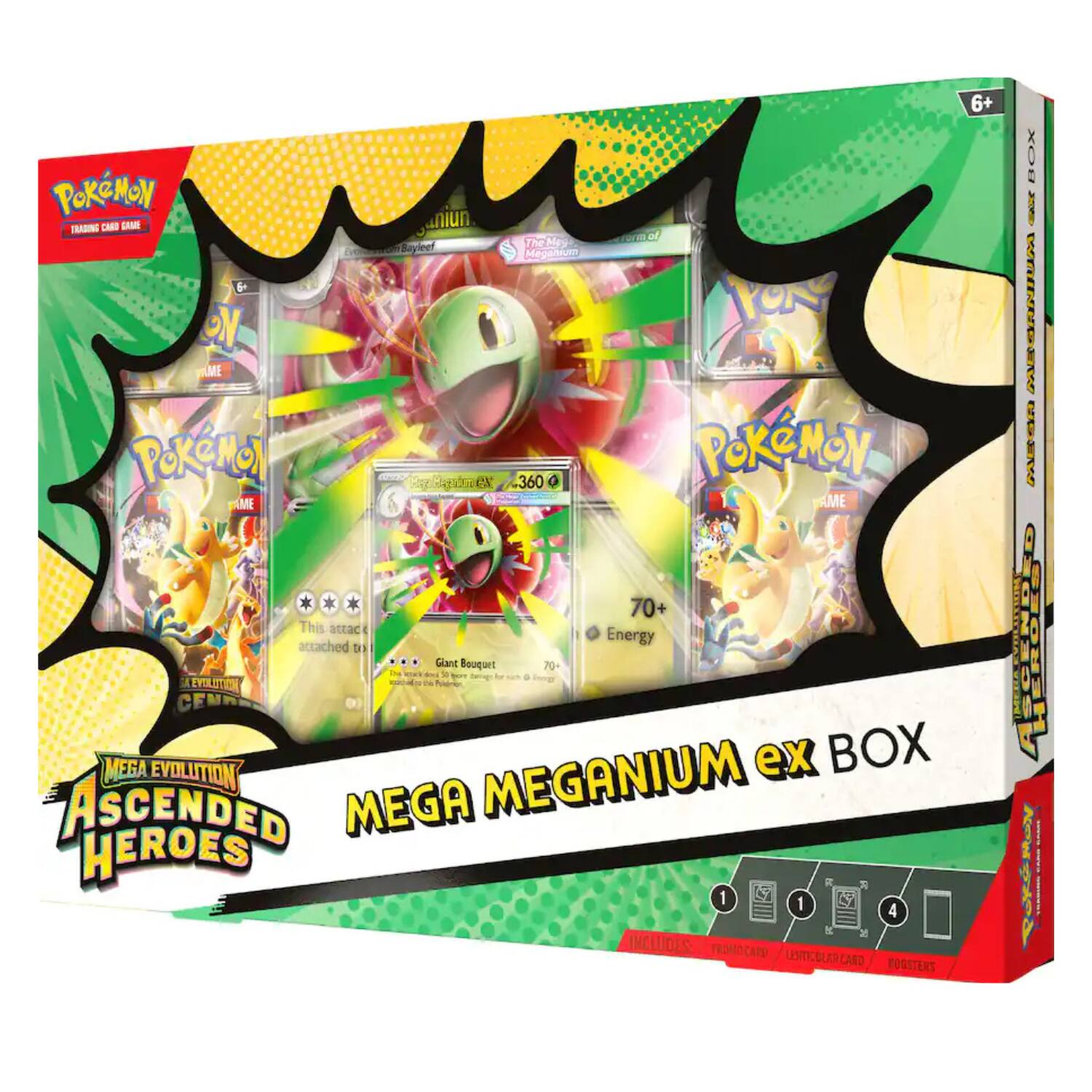 6+ Pokémon Haring Chab Dam iun. el of Bayieef TheMe Megadrum d YON N WLME Pokémon Pokémon 2 .360 da AME AME 70+ This attack I Energy attached D Glant Bouquet 70- T - S Se - Ta . SEVOLOTES - CERE MEGA EVOLUTION ex BOX ASCENDED MEGA MEGANIUM HEROES 1 1 4 INCLUDES: PRONOCARD UOMOBLURCAND FOGSTERS BOX - KEEVGNE EGEM PECVOLININ ASCEND FEROEO RE

---

**Corrected Text:**

6+ Pokémon Haring Chab Dam iun. el of Bayieef TheMe Megadrum d YON N WLME Pokémon Pokémon 2 .360 da AME AME 70+ This attack I Energy attached D Glant Bouquet 70- T - S Se - Ta . SEVOLOTES - CERE MEGA EVOLUTION ex BOX ASCENDED MEGA MEGANIUM HEROES 1 1 4 INCLUDES: PRONOCARD UOMOBLURCAND FOGSTERS BOX - KEE