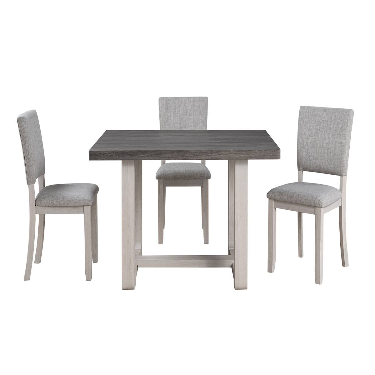 Alt View 2. Loheer - Loheer Gray Rectangular Dining Table, Transitional Trestle Base, Seats Four - Gray.