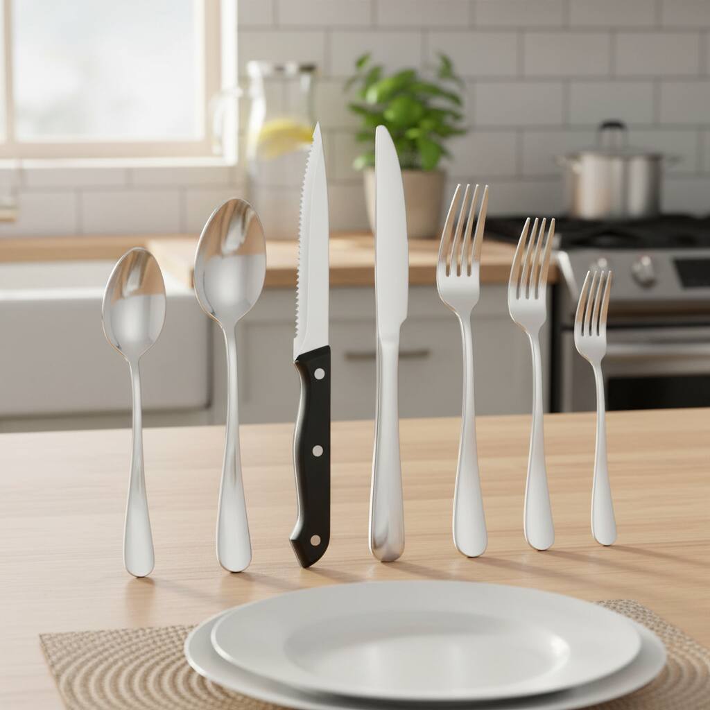 Alt View 1. Dazzed Corner - 24 Pcs Silverware Set,Stainless Steel Flatware Set for 4 - Silver.