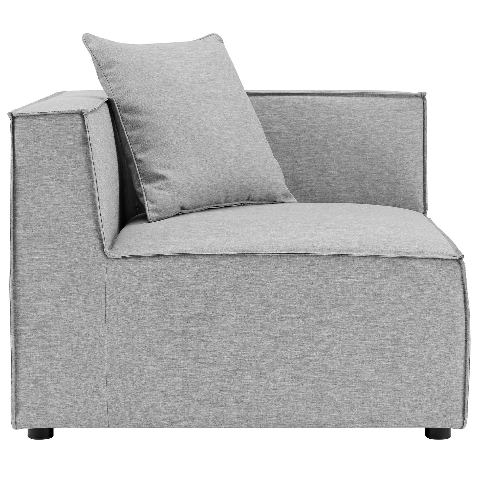 Alt View 2. Modway - Saybrook 3-Piece Outdoor Patio Upholstered Sectional Sofa by Modway - Gray.