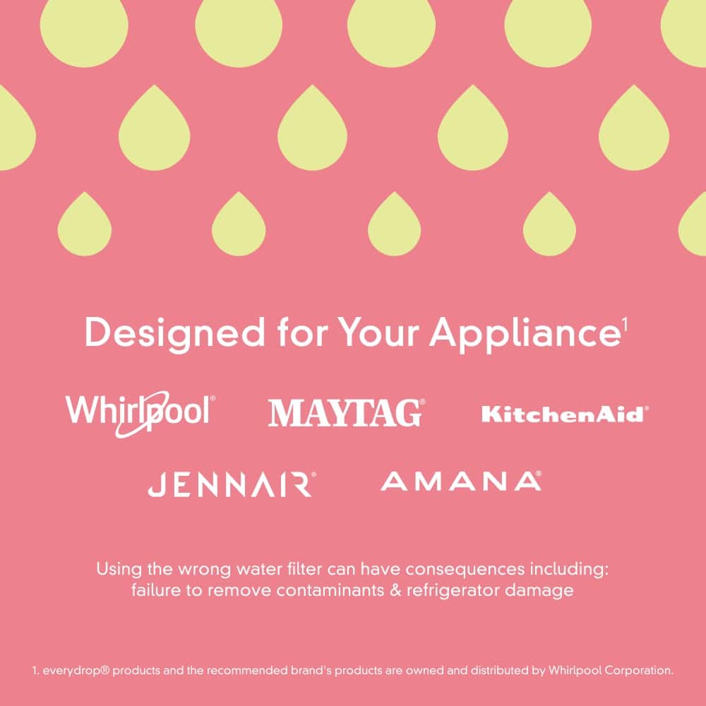 Designed for Your Appliance: Whirlpool, Maytag, KitchenAid, JennAir, Amana. Using the wrong water filter can have consequences including: failure to remove contaminants & refrigerator damage. 1. Everydrop products and the recommended brands' products are owned and distributed by Whirlpool Corporation.
